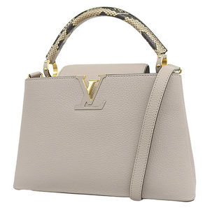 Louis Vuitton Capucines MM Leather Handbag Greige